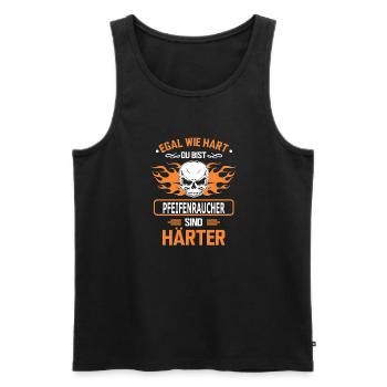 pfeifenraucher - Männer Premium Bio Tank Top - Schwarz - Vorne - Michal (187cm)