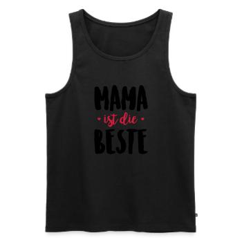 Mama ist die Beste - Männer Premium Bio Tank Top - Schwarz - Vorne - AI Model Male 178 light (178cm)