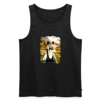 PFERD - Männer Premium Bio Tank Top - Schwarz - Vorne - Michal (187cm)