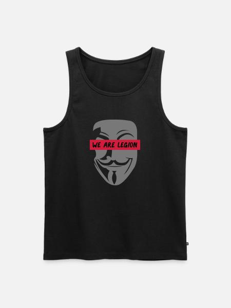 anonymous_we_are_legion_002 - Männer Premium Bio Tank Top - Schwarz