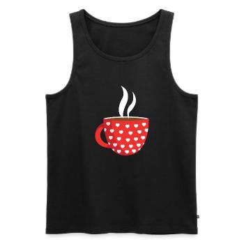 Chocolat chaud - Débardeur bio Premium Homme - noir - Devant - Michal (187cm)
