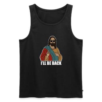 Lustiger Christ, ich werde wiederkommen, Jesus Christus - Männer Premium Bio Tank Top - Schwarz - Vorne - Michal (187cm)
