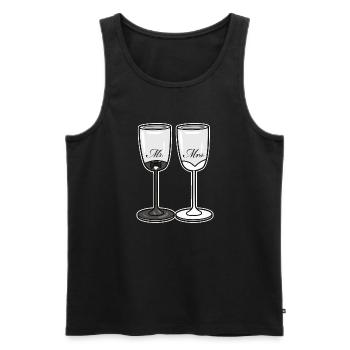 Verres de mariage - Débardeur bio Premium Homme - noir - Devant - Michal (187cm)