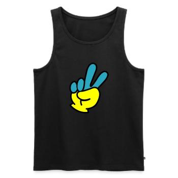 Peace Hand Ukraine - Männer Premium Bio Tank Top - Schwarz - Vorne - AI Model Male 178 light (178cm)