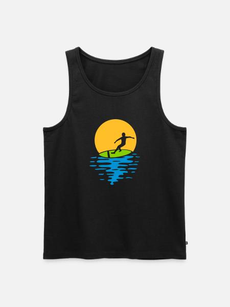 Evening Sun Surfer - Men's Premium Organic Tank Top - black