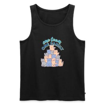 team familie katze hundesport elternzeit witzig - Männer Premium Bio Tank Top - Schwarz - Vorne - Michal (187cm)