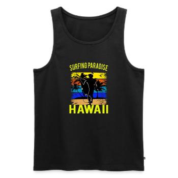 Surfer-Surfing Paradise-Sommer-Wassersport - Männer Premium Bio Tank Top - Schwarz - Vorne - Michal (187cm)