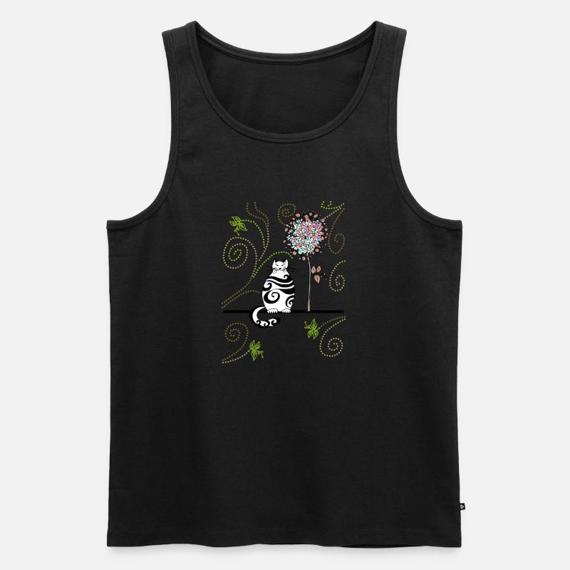 Katze - Männer Premium Bio Tank Top - Schwarz