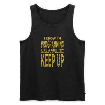 admin awesome dads favorite - Männer Premium Bio Tank Top - Schwarz - Vorne - AI Model Male 178 light (178cm)