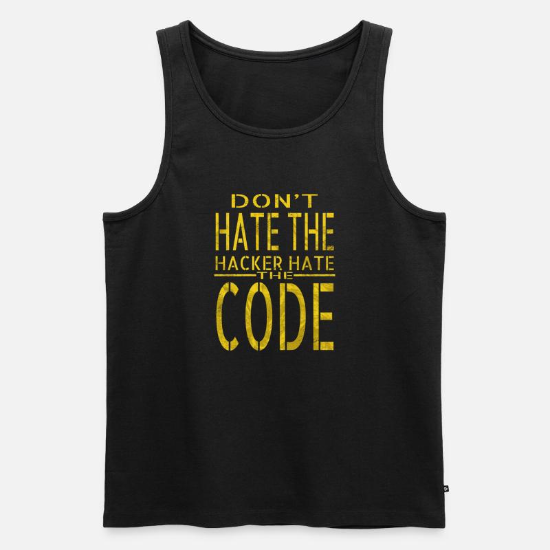 bday anniversaire cadeau idée hack out hacking coder - Débardeur bio Premium Homme - noir