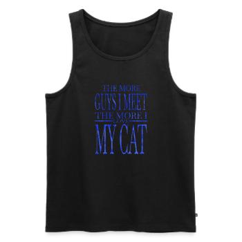 idée cadeau grand chat mignon amusant amoureux des animaux - Débardeur bio Premium Homme - noir - Devant - Michal (187cm)