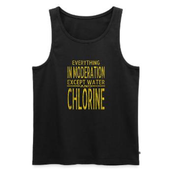 Humour Happy Tshirts piscine intérieure Équipe de natation - Débardeur bio Premium Homme - noir - Devant - AI Model Male 178 light (178cm)