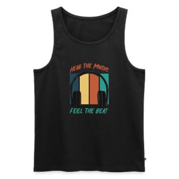 Hear The Music - Men's Premium Organic Tank Top - black - Front - AI Model Male 178 light (178cm)