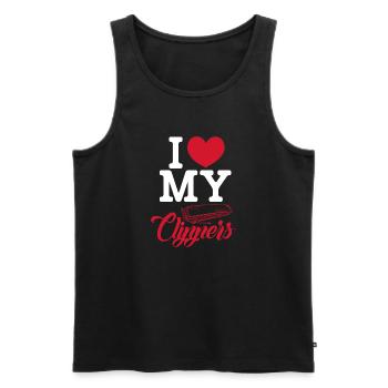 I love my clippers Design for a barber - Männer Premium Bio Tank Top - Schwarz - Vorne - AI Model Male 178 light (178cm)