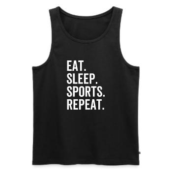 Eat Sleep Sports Repeat - Men's Premium Organic Tank Top - black - Front - Michal (187cm)