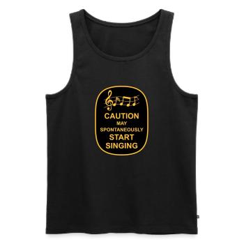 may spontaneously start singing - Männer Premium Bio Tank Top - Schwarz - Vorne - AI Model Male 178 light (178cm)