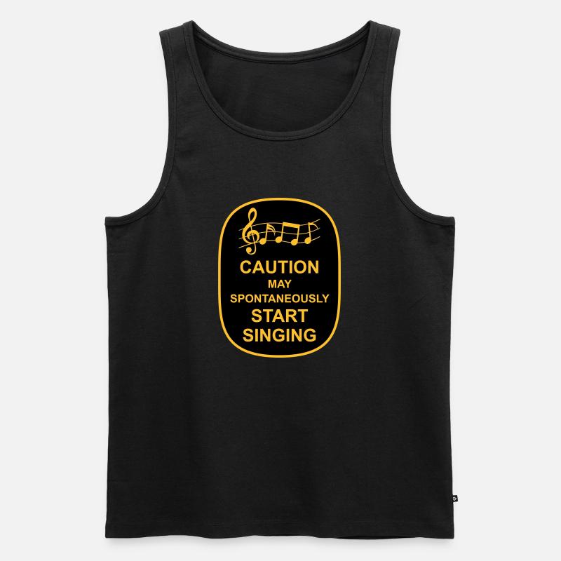 may spontaneously start singing - Men's Premium Organic Tank Top - black