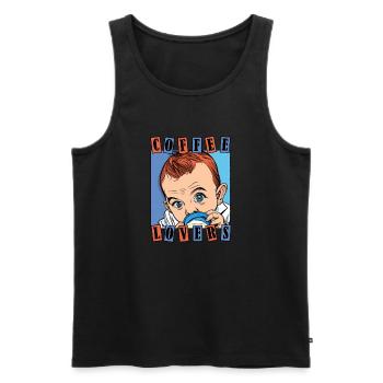 Baby Coffee - Men's Premium Organic Tank Top - black - Front - AI Model Male 178 light (178cm)