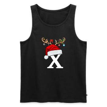 Brief X Weihnachtsmütze - Männer Premium Bio Tank Top - Schwarz - Vorne - Michal (187cm)