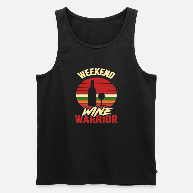 Weekend Wine Warrior - Männer Premium Bio Tank Top - Schwarz