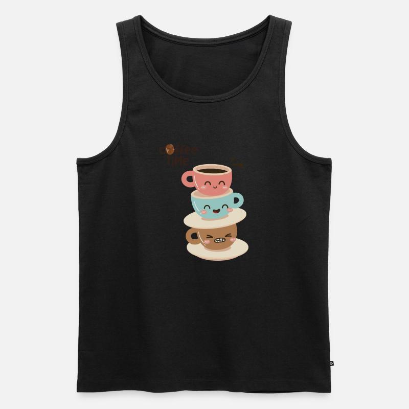 Kaffeezeit 2 - Männer Premium Bio Tank Top - Schwarz