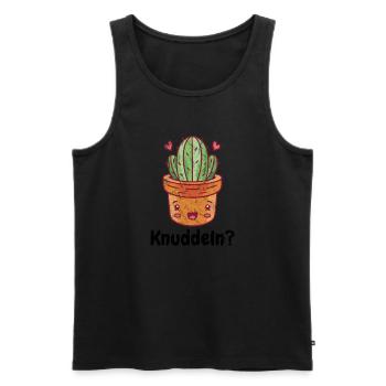 Kaktus zum Knuddeln- Lustiger süßer Kaktus - Männer Premium Bio Tank Top - Schwarz - Vorne - Michal (187cm)