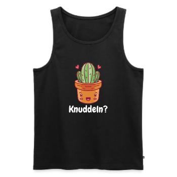 Kaktus zum Knuddeln- Lustiger süßer Kaktus - Männer Premium Bio Tank Top - Schwarz - Vorne - Michal (187cm)