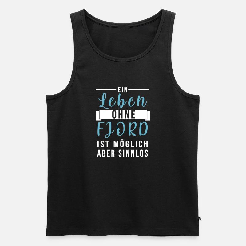 Leben ohne Fjord möglich - Männer Premium Bio Tank Top - Schwarz
