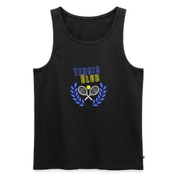 Blue Tennis Club - Männer Premium Bio Tank Top - Schwarz - Vorne - Michal (187cm)