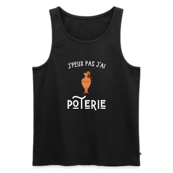 je peux pas j'ai poterie - Débardeur bio Premium Homme - noir - Devant - Michal (187cm)