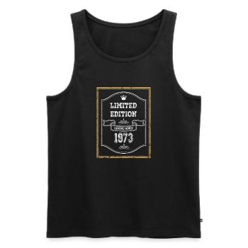 Legende seit 1973 - Limited Edition 50th Birthday - Männer Premium Bio Tank Top - Schwarz - Vorne - Michal (187cm)