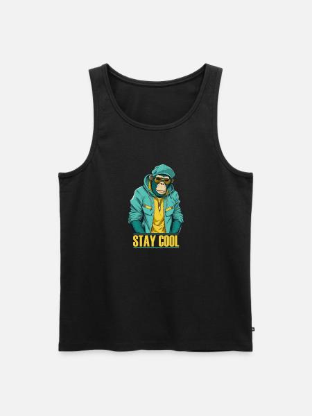Cool Monkey Restez cool - Débardeur bio Premium Homme - noir