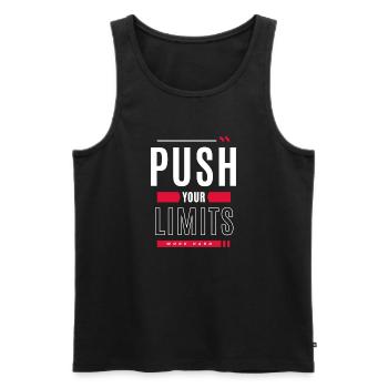 Bringen Sie Ihre Bodybuilding-Fitness an Ihre Grenzen - Männer Premium Bio Tank Top - Schwarz - Vorne - Michal (187cm)