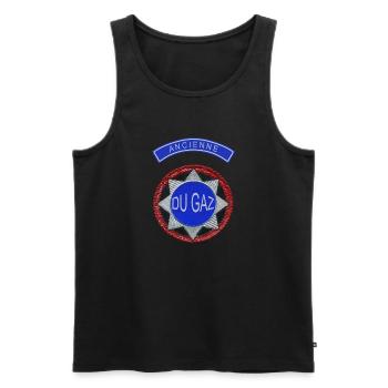 Ancienne du Gaz - Policière - Débardeur bio Premium Homme - noir - Devant - AI Model Male 178 light (178cm)