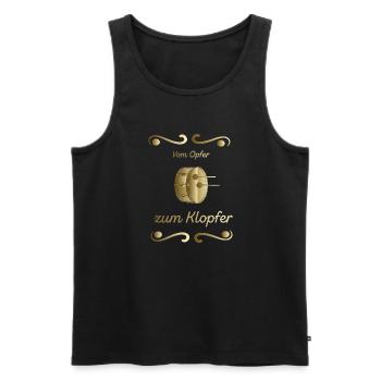 Drumm - Männer Premium Bio Tank Top - Schwarz - Vorne - AI Model Male 178 light (178cm)