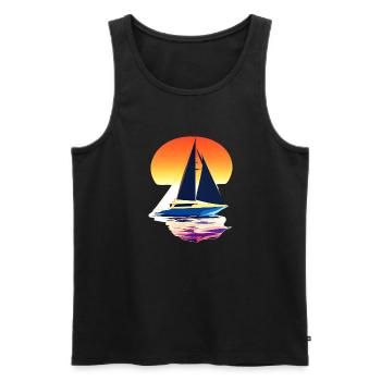 Sailing Sailing Sailboat Sailing Ship Sailors - Men's Premium Organic Tank Top - black - Front - Michal (187cm)