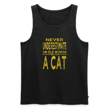 Childbirth Cat Butt Tshirts Funny Quote Gift Idea - Men's Premium Organic Tank Top - black - Front - Michal (187cm)