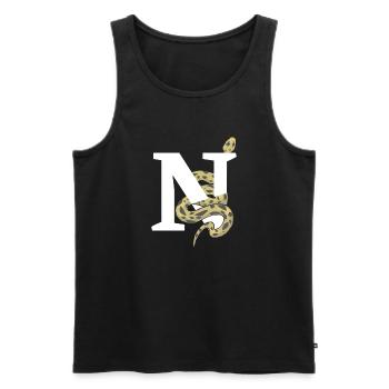 Buchstabe n Schlange - Männer Premium Bio Tank Top - Schwarz - Vorne - Michal (187cm)