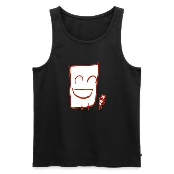 Happy fellas (white) - Men's Premium Organic Tank Top - black - Front - Michal (187cm)