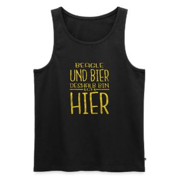 hopfen bullterrier statement haustier kneipensport - Männer Premium Bio Tank Top - Schwarz - Vorne - AI Model Male 178 light (178cm)