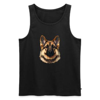 Chiot Berger Allemand Propriétaire Chien - Débardeur bio Premium Homme - noir - Devant - Michal (187cm)