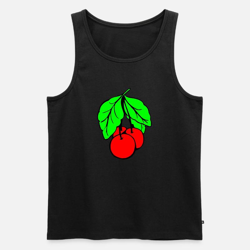 Kirschen - Männer Premium Bio Tank Top - Schwarz