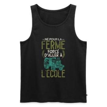 Humour Tracteur Tshirt Garçons Agriculteur Cadeau - Débardeur bio Premium Homme - noir - Devant - AI Model Male 178 light (178cm)