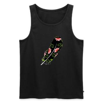 Feather - Men's Premium Organic Tank Top - black - Front - AI Model Male 178 light (178cm)