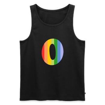 Buchstabe oder Regenbogen - Männer Premium Bio Tank Top - Schwarz - Vorne - AI Model Male 178 light (178cm)