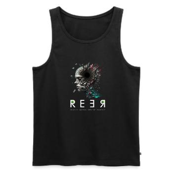 RESPEKT, UMARMUNG, EMPATHIE, WIEDERHERSTELLUNG - Psychische Gesundheit - Männer Premium Bio Tank Top - Schwarz - Vorne - AI Model Male 178 light (178cm)