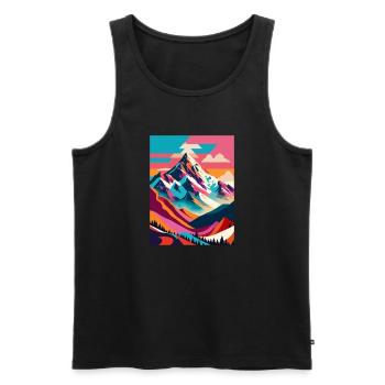 Mountain - Men's Premium Organic Tank Top - black - Front - AI Model Male 178 light (178cm)