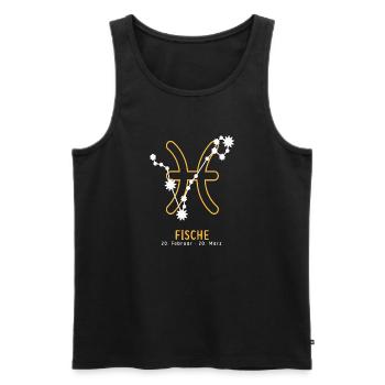 Sternzeichen Illustration Fische - Männer Premium Bio Tank Top - Schwarz - Vorne - AI Model Male 178 light (178cm)