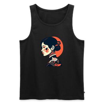 Geisha Tattoo Girl - Männer Premium Bio Tank Top - Schwarz - Vorne - Michal (187cm)