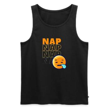 Sieste avec émoticône de sommeil - Débardeur bio Premium Homme - noir - Devant - Michal (187cm)